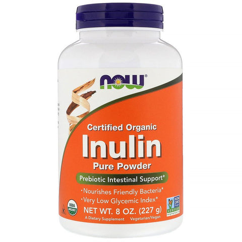 Now Foods - Certified Organic Inulin, Prebiotic Pure Powder, 8 oz (227 g)