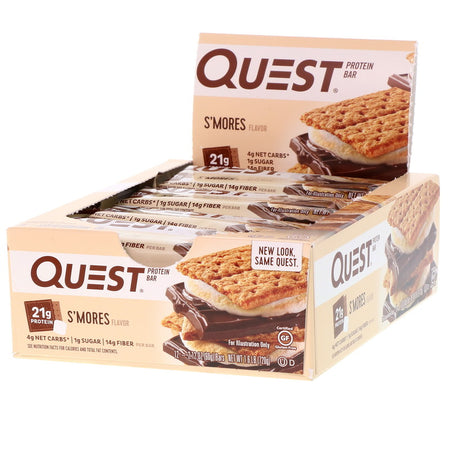 Quest Nutrition - Protein Bar, S'mores, 12 Bars, 2.12 (60 g) Each