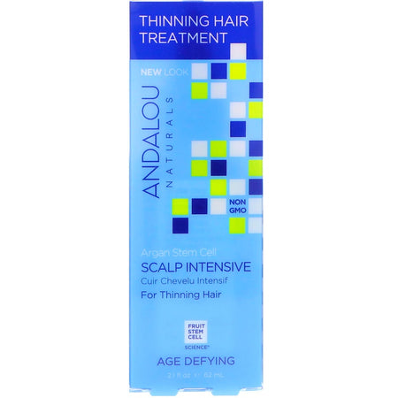 Andalou Naturals - Argan Stem Cells, Scalp Intensive, Thinning Hair Treatment, Age Defying, 2.1 fl oz (62 ml)