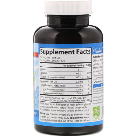 Carlson - Kid's Chewable DHA - 120 Softgels