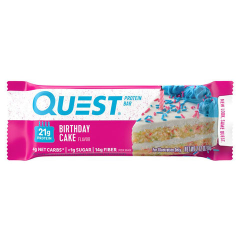 Quest Nutrition - Protein Bar, Birthday Cake, 12 Pack, 2.12 oz (60 g) Each
