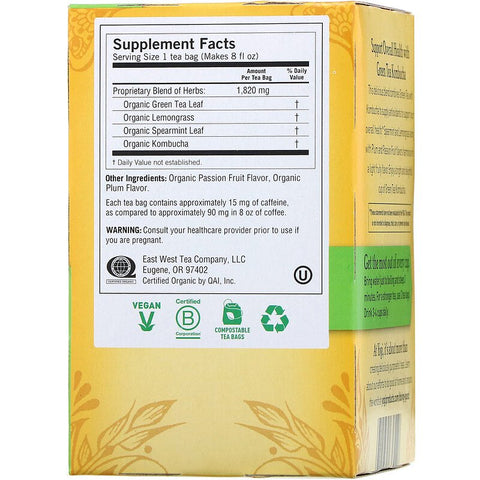 Yogi Tea - Organic, Green Tea Kombucha, 16 Tea Bags, 1.12 oz (32 g)