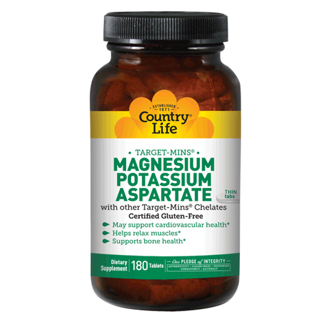 Country Life - TM-MAG-POT-ASPARTATE 180 - 180 Tablet