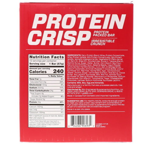 BSN - Protein Crisp, Packed Protein Bar, Salted Toffee Pretzel, 12 Bars, 2.01 oz (57 g)