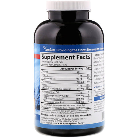 Carlson - The Very Finest Fish Oil, Orange - 240 Softgels