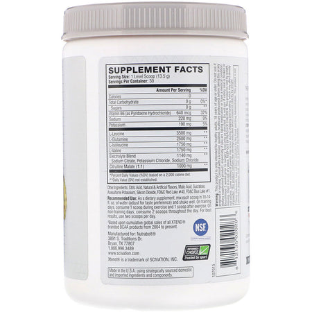 Xtend The Original 7G BCAA, Knockout Fruit Punch, 14.3 oz (405 g) - 30 Servings