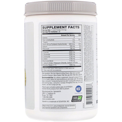 Xtend The Original 7G BCAA, Knockout Fruit Punch, 14.3 oz (405 g) - 30 Servings