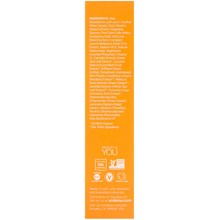 Andalou Naturals - Luminous Eye Serum, Brightening, 0.6 fl oz (18 ml)