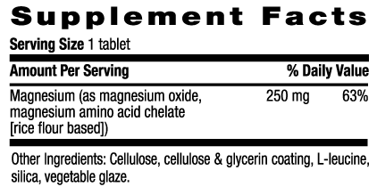 Country Life - CHELATED MAGNESIUM 250MG.180 - 180 Tablet