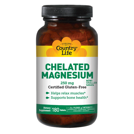 Country Life - CHELATED MAGNESIUM 250MG.180 - 180 Tablet