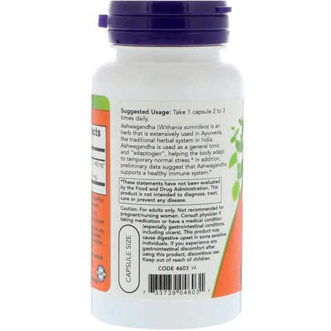 Now Foods - ASHWAGANDHA EXT 450MG  - 90 Vegan Capsules