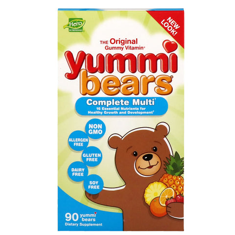 Hero Nutritional Products, Yummi Bears, Complete Multi, All Natural Fruit Flavor, 90 Yummi Bears