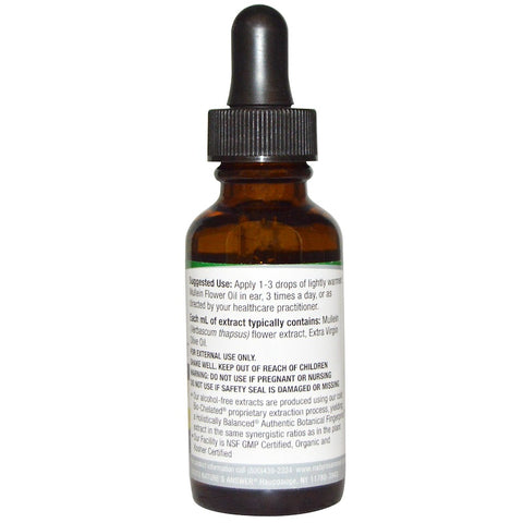 Nature's  Answers - Mullein Flower Ear Oil Topical Formula - 1  Oz