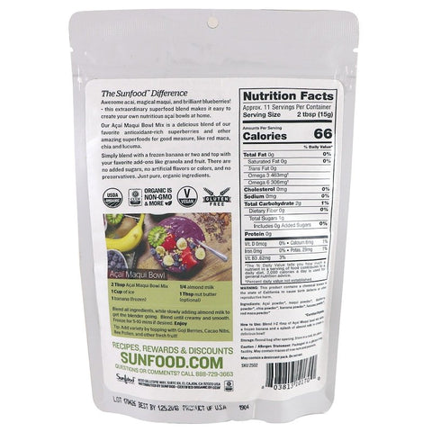 Sunfood - Açaí Maqui Bowl Mix - 6oz