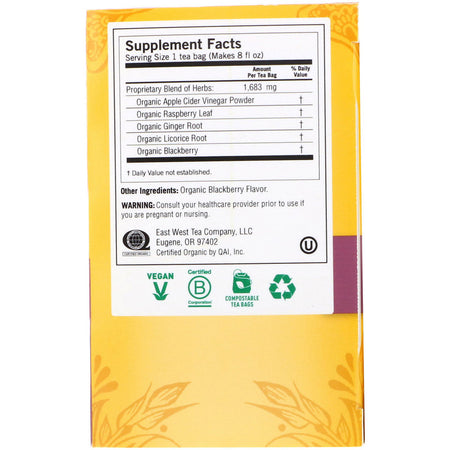Yogi Tea - Digestive Awakening, Blackberry Apple Cider, Caffeine Free, 16 Tea Bags, 1.02 oz (29 g)