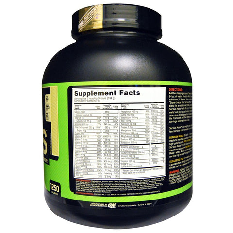 Optimum Nutrition - Serious Mass Weight Gainer Protein Cookies & Cream - 6 Lb