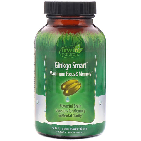 Irwin Naturals - Ginkgo Smart Maximum Focus & Memory - 60 Liquid Softgels
