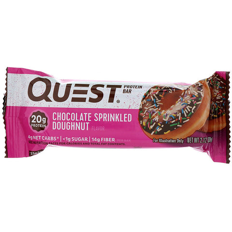 Quest Nutrition - Protein Bar, Chocolate Sprinkled Doughnut, 12 Bars, 2.12 oz (60 g) Each
