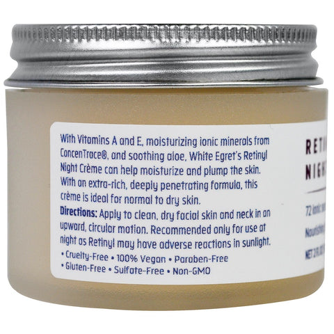 White Egret Personal Care, Retinyl Night Cream, 2 fl oz (59 ml)