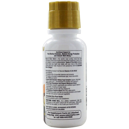 Natures Plus -  Source of Life, Gold Liquid, Delicious Tropical Fruit Flavor, 8 fl oz (236 ml)