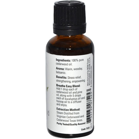 Now Foods - Essential Oils, Cedarwood, 1 fl oz (30 ml)