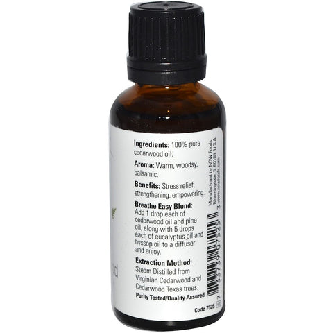Now Foods - Essential Oils, Cedarwood, 1 fl oz (30 ml)