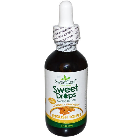 Wisdom Natural Sweetleaf - Sweet Drops, Liquid Stevia Sweetener, English Toffee, 2 fl oz (60 ml)