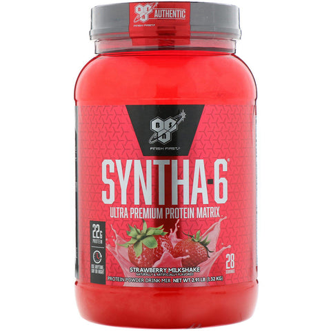 BSN - Syntha-6, Ultra Premium Protein Matrix, Strawberry Milkshake, 2.91 lbs (1.32 kg)
