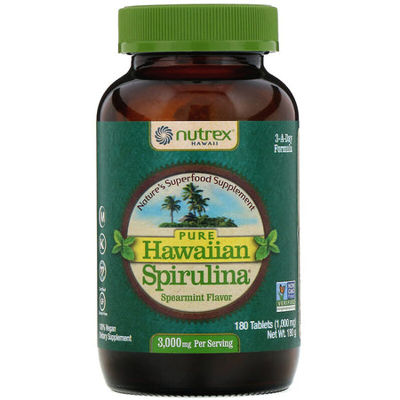 Nutrex Hawaii - Pure Hawaiian Spirulina, Spearmint, 1,000 mg, 180 Tablets