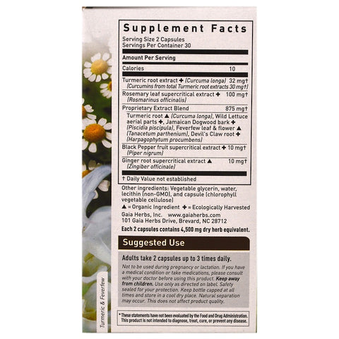 Gaia Herb - TURMERIC SUPREME:PAIN LP CAPS 60