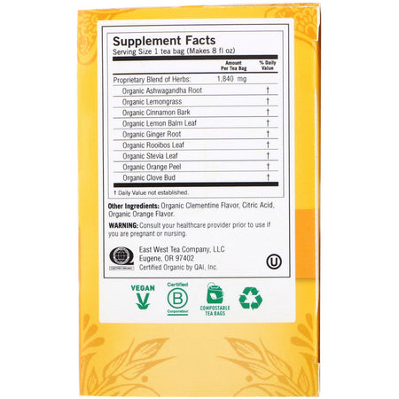 Yogi Tea - Stress Support, Sweet Clementine, Caffeine Free, 16 Tea Bags, 1.12 oz (32 g)