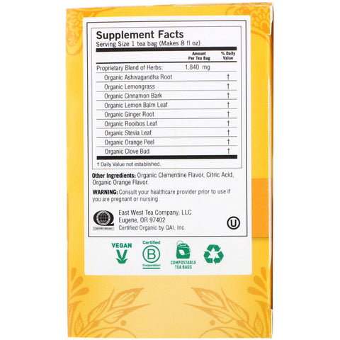 Yogi Tea - Stress Support, Sweet Clementine, Caffeine Free, 16 Tea Bags, 1.12 oz (32 g)