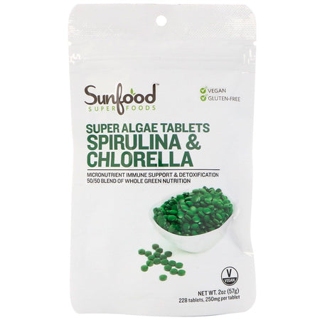 Sunfood - Spirulina & Chlorella 50/50 Tablets - 2oz