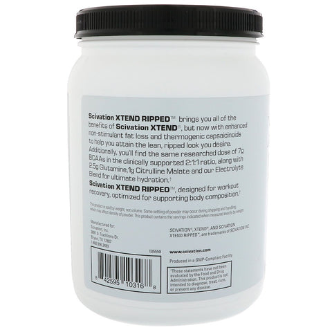 Xtend Ripped BCAAs, Watermelon Lime, 1.1 lbs (501 g) - 30 Servings