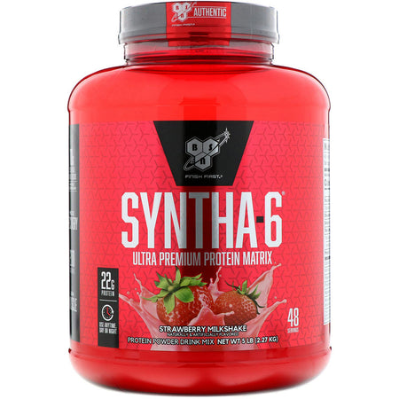 BSN - Syntha-6, Ultra Premium Protein Matrix, Strawberry Milkshake, 5.0 lbs (2.27 kg)