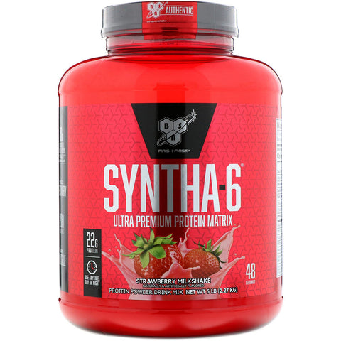 BSN - Syntha-6, Ultra Premium Protein Matrix, Strawberry Milkshake, 5.0 lbs (2.27 kg)