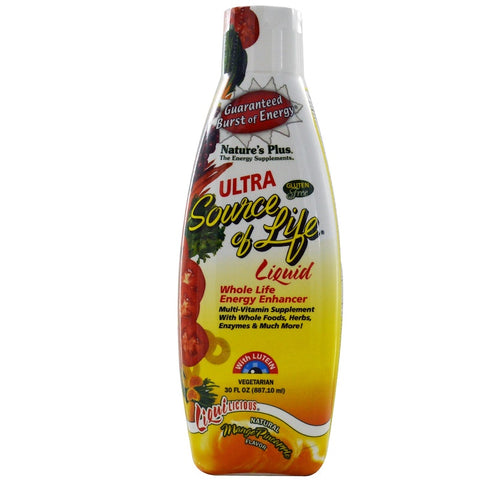 Natures Plus - Ultra Source of Life Liquid, Whole Life Energy Enhancer, Mango Pineapple, 30 fl oz (887.10 ml)