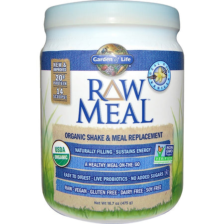 Garden Of Life - RAW Organic Meal, Organic Shake & Meal Replacement, Vanilla, 484g POWDER