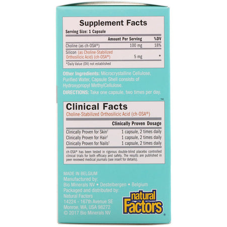 Natural Factors BioSil Hair Skin Nails Liquid Caps - 120 Capsules