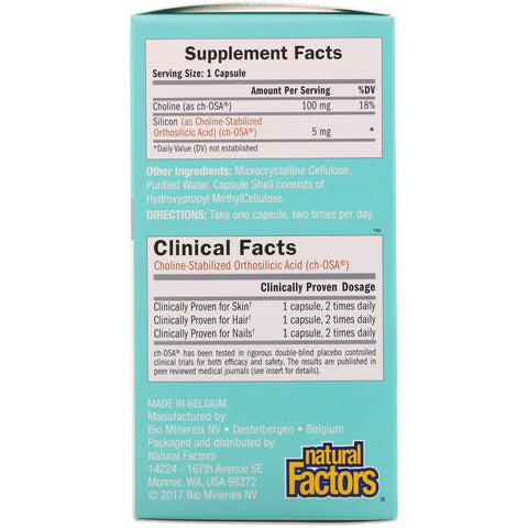 Natural Factors BioSil Hair Skin Nails Liquid Caps - 120 Capsules