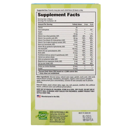 Hero Nutritional Products, Yummi Bears, Complete Multi, All Natural Fruit Flavor, 90 Yummi Bears