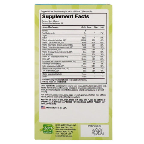Hero Nutritional Products, Yummi Bears, Complete Multi, All Natural Fruit Flavor, 90 Yummi Bears