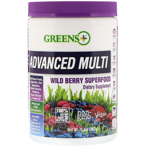 Green Plus - GREENS+ ADVANCED MULTI Wild Berry Superfood - 9.4oz (267g)