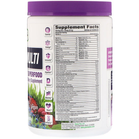Green Plus - GREENS+ ADVANCED MULTI Wild Berry Superfood - 9.4oz (267g)
