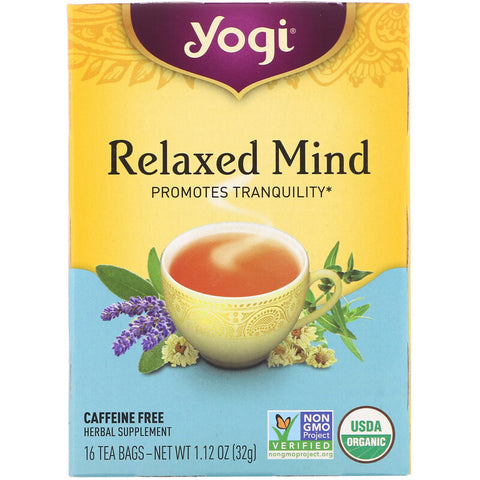 Yogi Tea - Organic Relaxed Mind, Caffeine Free, 16 Tea Bags, 1.12 oz (32 g)