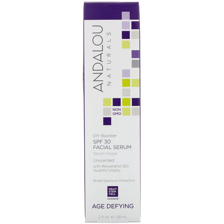 Andalou Naturals - Facial Serum, SPF 30, Age Defying, Unscented, 2 fl oz (58 ml)