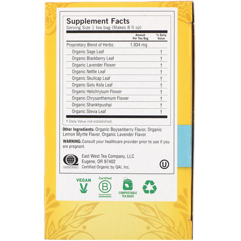 Yogi Tea - Organic Relaxed Mind, Caffeine Free, 16 Tea Bags, 1.12 oz (32 g)