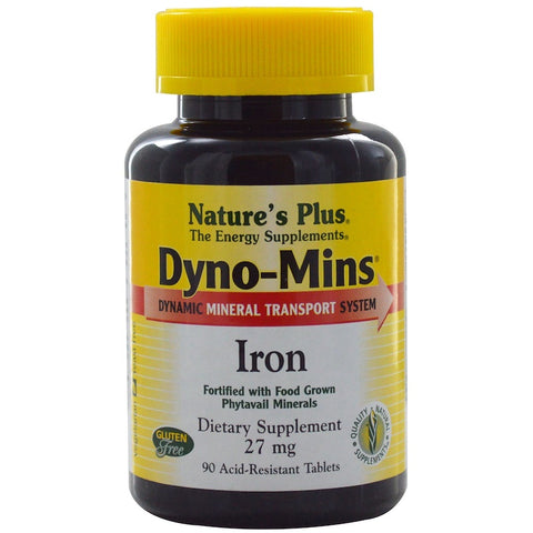 Natures Plus - Dyno-Mins, Iron, 27 mg, 90 Acid-Resistant Tablets