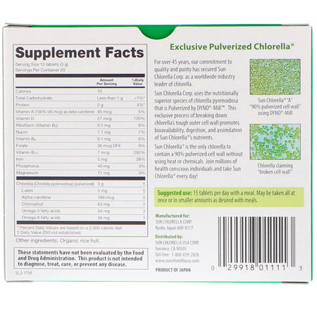 Sun Chlorella - Chlorella Regular 200 Mg - 300 Tablet