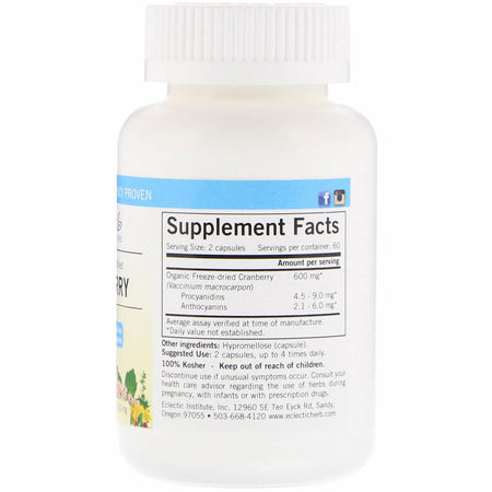 Eclectic Institute - Cranberry 300Mg - Cog Veg 120